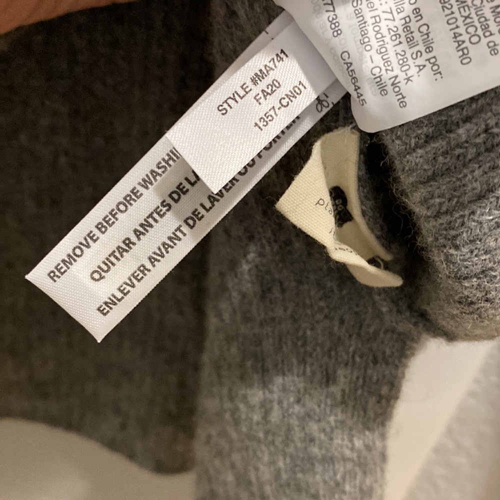 MADEWELL Lyle Rib Henley gray Sweater MA741, size Medium, NWOT - Picture 11 of 11